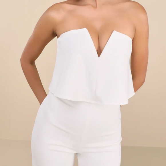 Power of Love White Strapless Jumpsuit - Picture 2 of 5